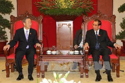 Lãnh đạo Đảng, chính phủ tiếp, hội đàm với Tổng thư ký LHQ Ban Ki - mun