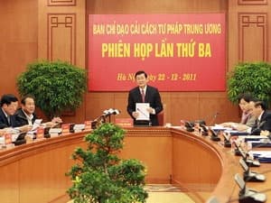 Chủ tịch nước Trương Tấn Sang chủ trì phiên họp lần thứ 3 Ban Chỉ đạo Cải cách tư pháp Trung ương