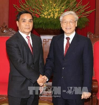 Lãnh đạo Đảng, Chính phủ tiếp và hội đàm với Thủ tướng Lào Thoong-xỉnh Thăm-ma-vông