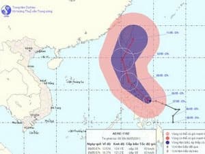 Cơn bão AERE xuất hiện tại khu vực biển Đông