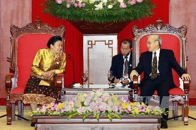 Tổng bí thư Nguyễn Phú Trọng tiếp Đại sứ CHDCND Lào