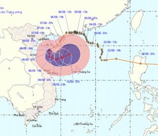 Bão số 6 cách bờ biển Thanh Hoá - Nghệ An khoảng 270km về phía Đông