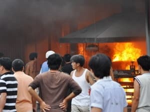 Cháy lớn tại Công ty Giày da Giai Mỹ