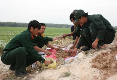 Phát hiện hai bộ hài cốt liệt sĩ thời kỳ chống Mỹ