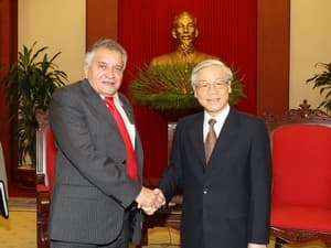 Tổng Bí thư tiếp Chủ tịch Quốc hội của Venezuela