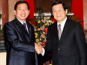 Chủ tịch nước Trương Tấn Sang tiếp Chánh án Tòa án nhân dân tối cao Lào