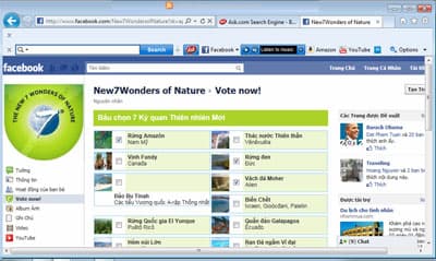 Bầu chọn Vịnh Hạ Long qua mạng xã hội Facebook
