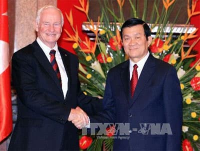 Chủ  tịch nước Trương Tấn Sang hội  đàm với Toàn quyền Ca-na-đa