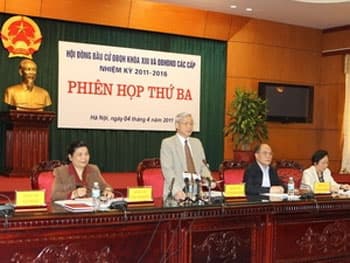 Tổng Bí thư, Chủ tịch QH Nguyễn Phú Trọng chủ trì phiên họp thứ ba Hội đồng Bầu cử