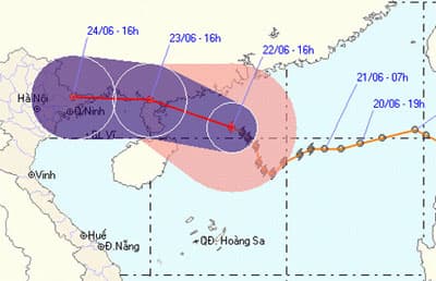 Sáng 24-6 mưa bão có thể gây ngập Hà Nội