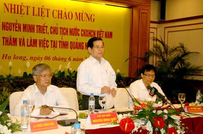 Chủ tịch nước Nguyễn Minh Triết thăm và làm việc tại Quảng Ninh