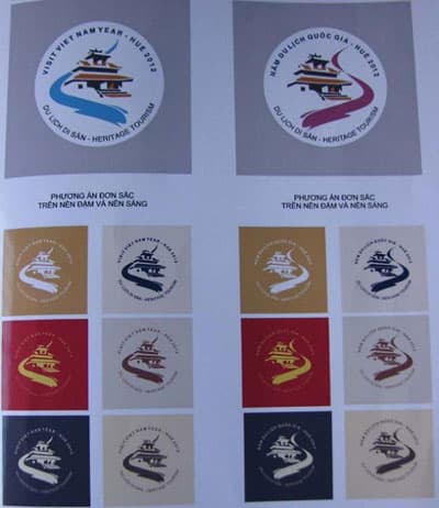 Logo Năm Du lịch quốc gia Huế 2012 có biểu tượng Hiển Lâm Các