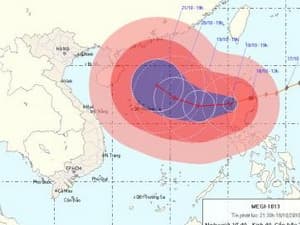 Bão số 6 mạnh cấp 16 đã đi vào khu vực biển Đông