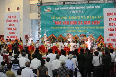 Đưa công trình Nhà Văn hoá xã Kim Liên-nơi sinh ra Chủ tịch Hồ Chí Minh vào hoạt động