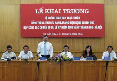 Hà Nội chính thức vận hành Hệ thống giao ban trực tuyến