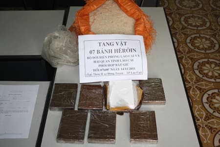 Bắt giữ xe khách vận chuyển 7 bánh hê-rô-in