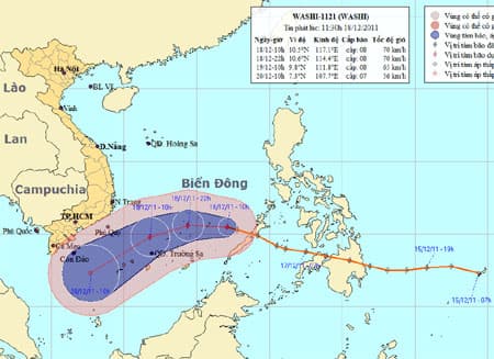 Sức gió mạnh nhất vùng gần tâm bão mạnh cấp 8