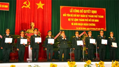Đổi tên Bộ CHQS Thành phố Hồ Chí Minh thành Bộ tư lệnh Thành phố Hồ Chí Minh