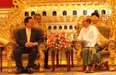 Thủ tướng Nguyễn Tấn Dũng hội đàm với Tổng thống Mi-an-ma Thên Sên