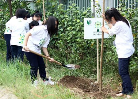 “Qũy 1 triệu cây xanh cho Việt Nam” đến với các trường học của Hà Nội