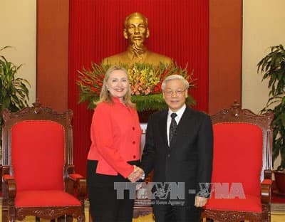 Lãnh đạo nước ta tiếp Bộ trưởng Ngoại giao Hoa Kỳ