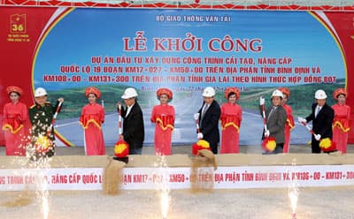 Khởi công dự án nâng cấp tuyến đường huyết mạch trên QL 19