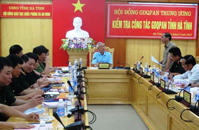 Kiểm tra công tác giáo dục Quốc phòng và An ninh tại Tỉnh Hà Tĩnh