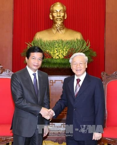 Tổng Bí thư Nguyễn Phú Trọng tiếp Đại sứ Lào