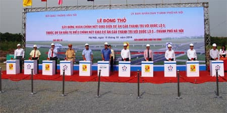 Động thổ xây dựng nút giao cầu Thanh Trì với Quốc lộ 5