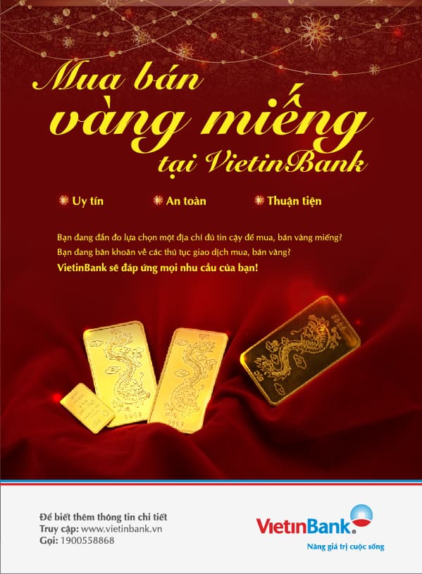 VietinBank triển khai kinh doanh vàng miếng