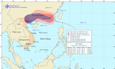 Tâm bão số 9 không đổ bộ vào nước ta