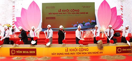Khởi công xây dựng Nhà máy tôn Hoa Sen tại Nghệ An