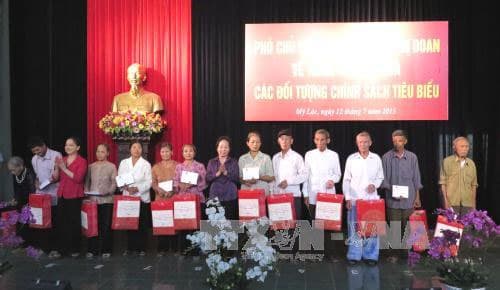 Phó Chủ tịch nước Nguyễn Thị Doan thăm, tặng quà người có công tại tỉnh Nam Định