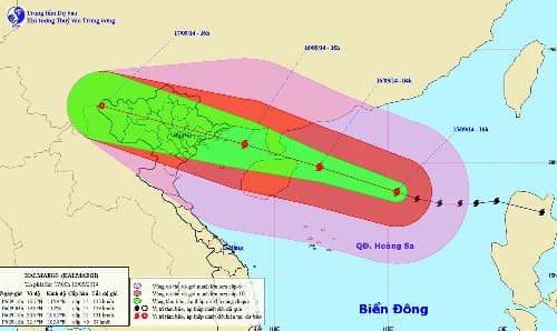 Bão số 3 đã vào Biển Đông, còn cách quần đảo Hoàng Sa 380km