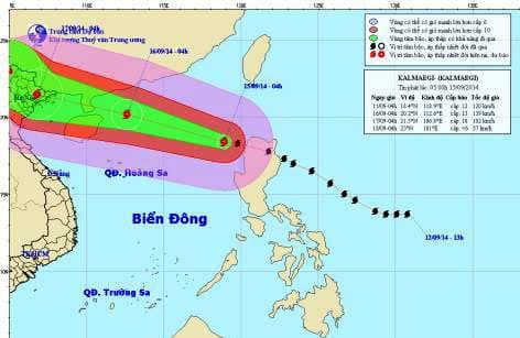 Bão Kalmaegi đi vào Biển Đông, trở thành cơn bão số 3