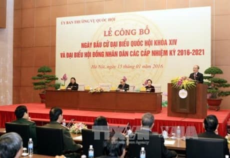 Công bố ngày bầu cử đại biểu Quốc hội khóa XIV và đại biểu Hội đồng nhân dân các cấp nhiệm kỳ 2016-2021