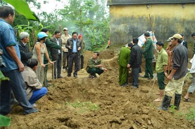 Quảng Trị: Phát hiện 10 bộ hài cốt cùng nhiều di vật