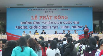 Tăng cường phòng, chống bệnh tay chân miệng đón Festival Huế 2012