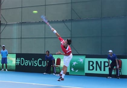Giải quần vợt Davis Cup: Hoàng Thiên tỏa sáng