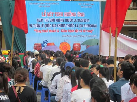 Thái Bình: Mít tinh hưởng ứng Ngày Thế giới không thuốc lá