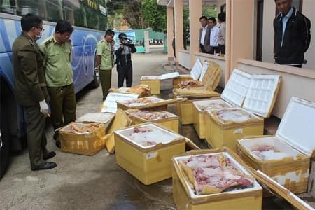 Bắt giữ gần 1,2 tấn thịt động vật không rõ nguồn gốc