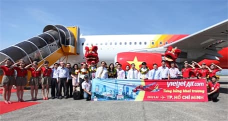 Hãng hàng không Vietjet: Khai trương đường bay mới TP Hồ Chí Minh-Chu Lai