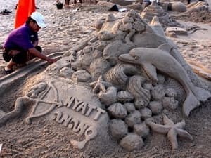 Đà Nẵng: Kỳ thú cuộc thi đắp tượng cát bên bờ biển