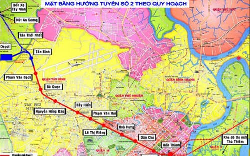 Lập kế hoạch thu hồi đất cho tuyến metro số 2 TP Hồ Chí Minh