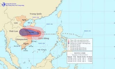 Bão số 11 cách bờ biển các tỉnh Quảng Trị - Quảng Ngãi khoảng 330 km