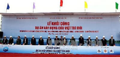 Khởi công cầu Việt Trì mới dành riêng cho giao thông đường bộ