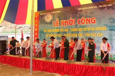Khởi công xây dựng Trường Tiểu học và Trung học cơ sở Nà Khoang
