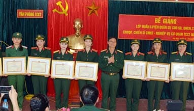 Cơ quan TCCT bế giảng lớp huấn luyện quân sự năm 2015