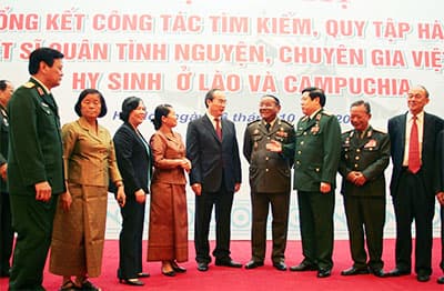 Đến 2015 sẽ cơ bản hoàn thành việc tìm kiếm, quy tập hài cốt liệt sĩ quân tình nguyện và chuyên gia Việt Nam hy sinh ở Lào và Cam-pu-chia