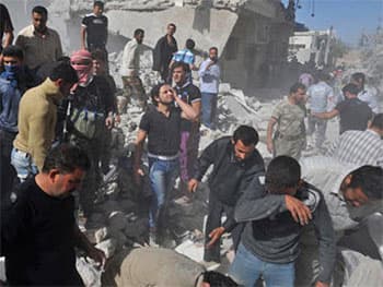 Syria: Không quân chính phủ ném bom, 44 người thiệt mạng
